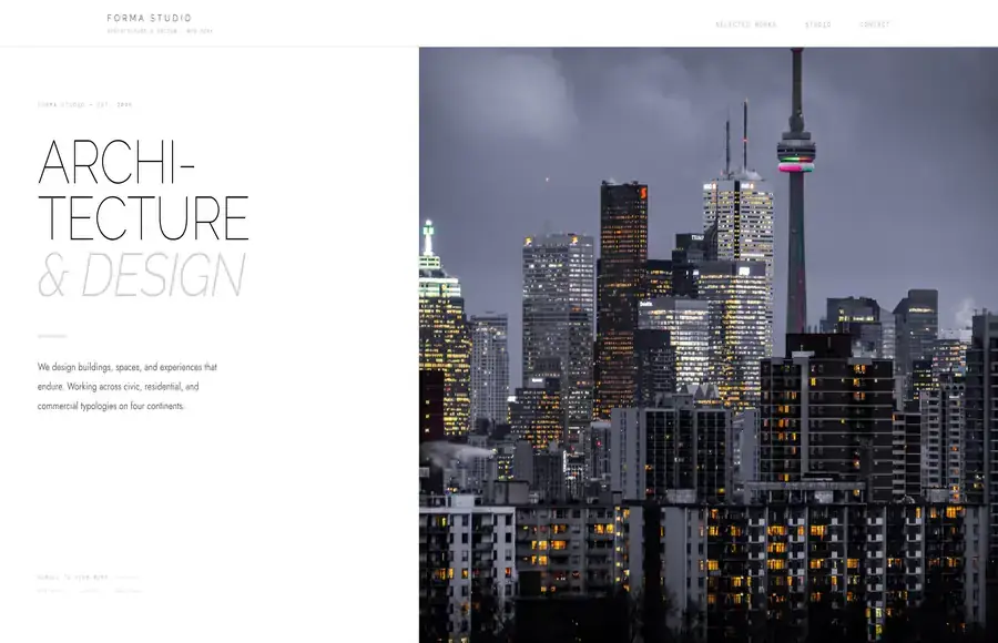 FORMA STUDIO architecture and design firm website — New York — designed by Miami Web HQ